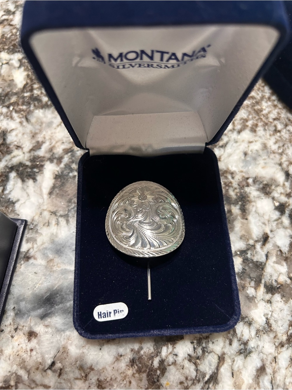 Montana Silversmiths Silver Floral Engraved Hair Pin